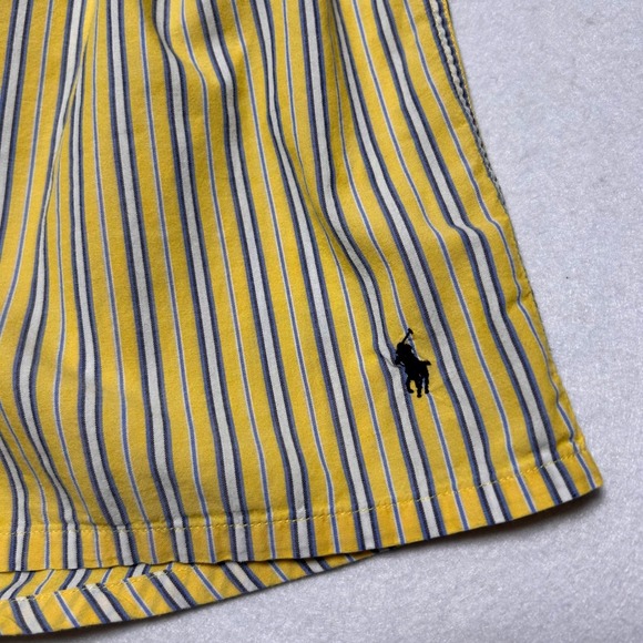 Polo Ralph Lauren Yellow Striped Classic Fit Preppy Cotton Boxer Shorts Lounge M - Picture 5 of 11